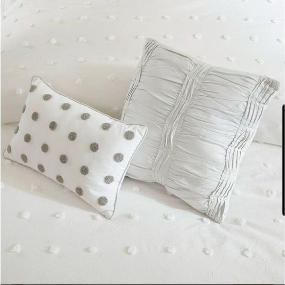 Urban Habitat 5-Piece Ivory 100% Cotton Dot Duvet Cover Set - Twin, Twin XL - Picture 9 of 16
